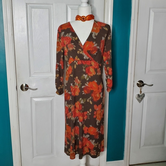 J. Jill Dress XS Midi Dress Brown - Picture 15 of 16